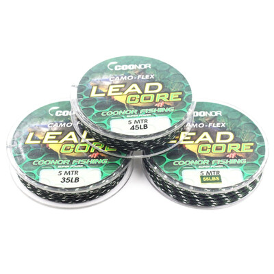 

1 PCS 35lb 45lb 55lb 5m Fishing Line Leadcore Carp Braided Line Hair Rigs Hook Link Lead Core Tackle Hot Fishing Accessories