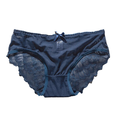 

2019 Sexy Lace Panties Ladies Ultra-thin Hollow Briefs Low Waist Solid Color Transparent Breathable Briefs Underpants