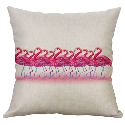 

1Pc Flamingo Linen Pillow Case Cover Sofa Cushion Pillow Cushion Pillowcase For Home Decoration