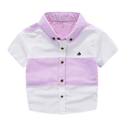 

Summer Boys Shirts Short Sleeve Kids Shirts for Boys Fashion Patchwork Shirt Kids Blouse Tops Children Clothing