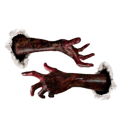 

Halloween Wall Stickers Horror Blood Handprint Broken Wall Porch Creative Door Stickers Decor Self-adhesive PVC Graffiti Murals