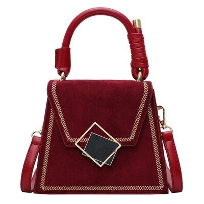 

Women Matte Square Shape Faux Leather Crossbody Shoulder Bag Handle Handbag
