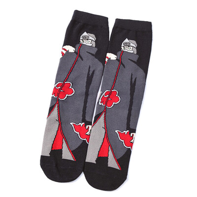 

1 6 Pairs Naruto Anime Mid Tube Socks Spring Autumn Warm Cotton Socks Cartoon Printing Mens Socks