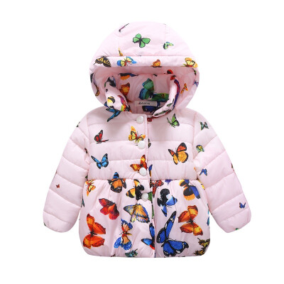 

Toddler Baby Girls Winter Coat Infants Kid Cotton Butterfly Jacket Outwear 0-24Month