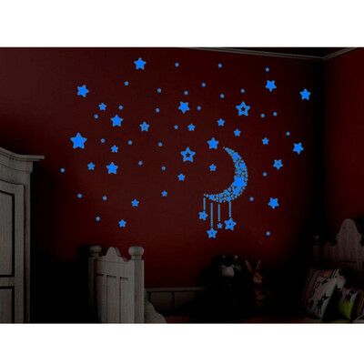

A Set of Children Room Decoration Fluorescent Stars Shine On Dark Wall Stickers Happy Gifts
