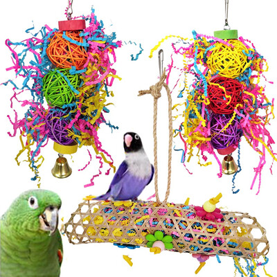 

YIWULAPet Bird Parrot Swing Cage Toy Chew Bites Parakeet Cockatiel Conure
