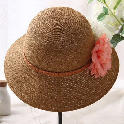 

Fashion Baby Girls Kids Summer Hats Straw Sun Beach Hat Lace Flower Sun Cap