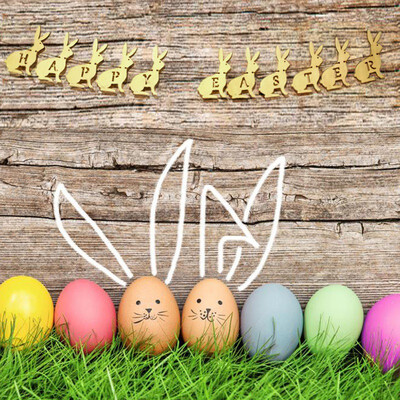 

10pcs Easter DIY Home Decor Letter Rabbit Animals Wooden Long String Pendant With Hemp Rope
