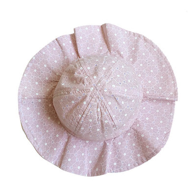 

Outdoor Baby Summer Fashion Infant Visor Cotton Sun Cap Floral Print Girl Pink White Beach Bucket Hats