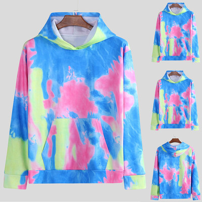 

Toponeto Fashionable Personality Men Autumn And Winter Tie-dye Hoodie Lover Top Blouse