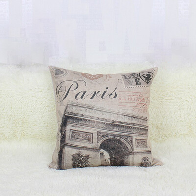 

Retro Eiffel Tower Linen Throw Pillow Case Cushion Cover Home Sofa Art Decor