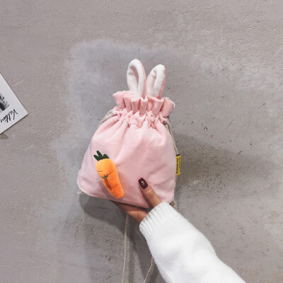 

Tailored Women Fashion Plush Rabbit Radish Coin Purse Shoulder Messenger Casual Bags