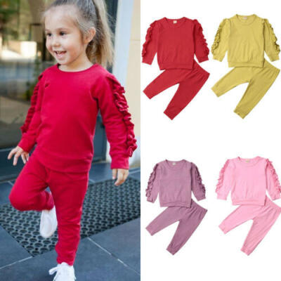 

Autumn Infant Kids Baby Girl Clothes Ruffle Tops Leggings Pants Outfit Tracksuit