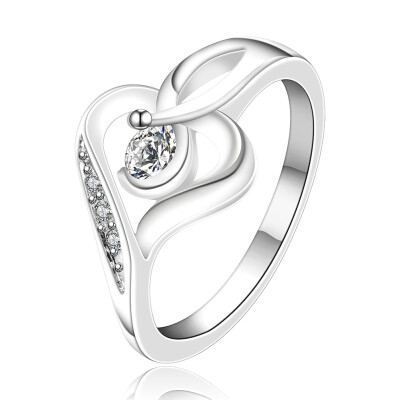 

Heart Silver Platinum Plating Inlaid Gemstone Zircon Ring