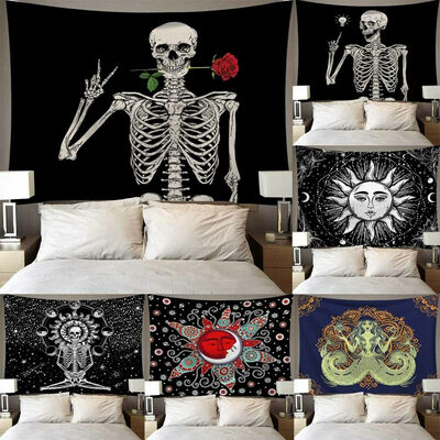 

Human skeleton Rose Tapestry Wall Hanging Mandala Blanket Throw Home Dorm Decor