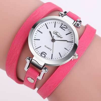 

DUOYA D184 Simple Leather Strap Wrap Bracelet Wrist Watch for Women