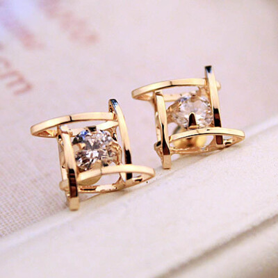 

The 2019 Fashion Women Lovely Elegant Crystal Rhinestone Square Ear Stud Earrings