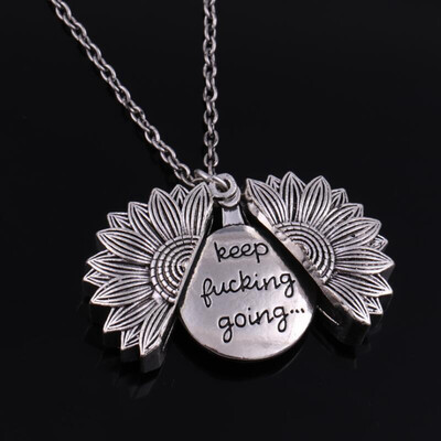 

Keep Fucking Going- Sunflower Necklace Box Golden