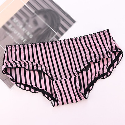

Fashion Sexy Milk Silk Lady Low Waist Briefs Womens Panties Print Breathable Underpants