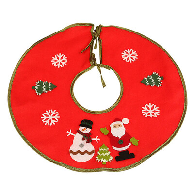 

1PC Red White Christmas Tree Skirt Santa Claus Snowman Carpet Party Ornaments Christmas Decor For Home Cloth Xmas Tree Skirt