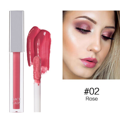 

1Pc Lips Makeup 9 Colors Liquid Lipstick Mirror Surface Lip Gloss Tint Lasting Moisturizing Non-stick Cup Lip Glaze