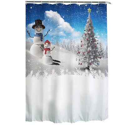 

Tailored Christmas Kids Waterproof Polyester Bathroom Shower Curtain Decor With Hooks A