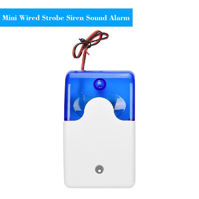 

Mini Wired Strobe Siren Sound Alarm Strobe Flashing Red Light Sound Siren for Home Security Protect Alarm System 110dB