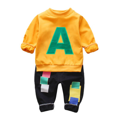 

Autumn Boys Suit 3Y-6Y Children Clothes Set Casual Long Sleeve Alphabet Print Shirt Tops Pants Trouser Set 2Pcs Baby Outfits Set