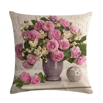

17 Patterns Vintage Flower Cotton Linen Cushion Cover Throw Pillow Case Sofa Home Decor 45X45Cm