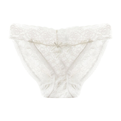 

Women Lace Stitching Transparent Mesh Solid Color Low Waist Hip Shaping Briefs Sweet Sexy Panties 2019 New