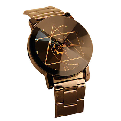 

New Fashion Men Creative Gear Business Casual Steel Band Quartz Watch