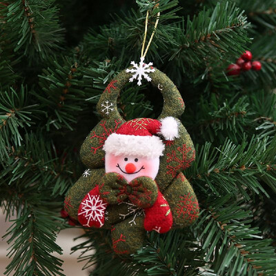 

New Christmas Decorations Non-woven Three-dimensional Doll Santa Claus Snowman Bear Elk Pendant Christmas Window Party Decoration