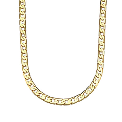 

18K Gold Plated 6Mm MenS Necklace Links Hip Gold Chain Unique