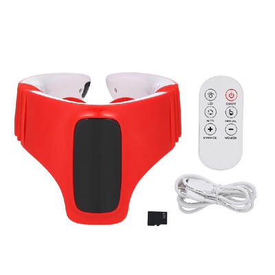 

Electric Smart Neck Massager with Heating Function TF Card for Music Therapy Remote Control Wireless Travel EMS Neck Massage Equip