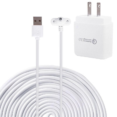 

Weatherproof Outdoor Extension Power Adapter Charger Cable 6m20ft for Ring Spotlight Cam BatteryWhite