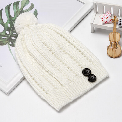 

Tailored Fashion Womens Winter Collar Plus Button Thick knit Warm Hat