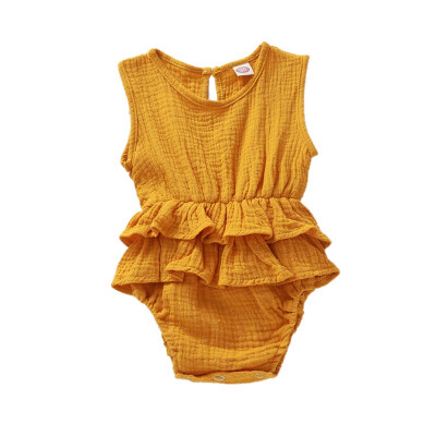 

Cute Newborn Baby Girl Clothing Baby Bodysuits Sleeveless Tutu Dress Cotton Solid Girls Jumpsuit Clothes Infant Costumes