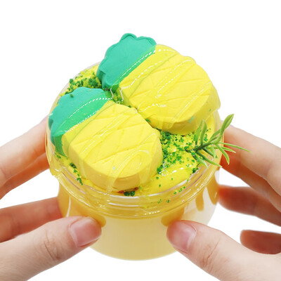 

Siaonvr 300ml Crystal Mud Simulated Pineapple Slime Scented Decompression Toy