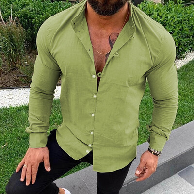 

Autumn Fashion Mens Casual Dress Slim Fit Shirt Long Sleeve Shirts Tops Blouse
