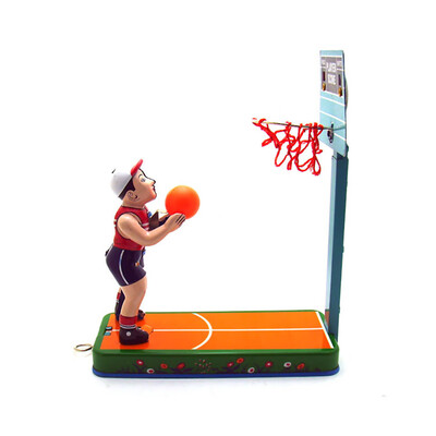 

YIWULANostalgic Clockwork Chain Toy Photography Props Simulation Basketball Court