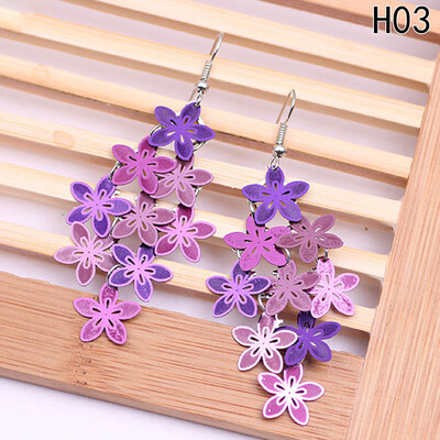 

Violet Blue color Jewelry Drop Flower Earrings for Women Dragonfly Owl Jewelry gifts New Fashion
