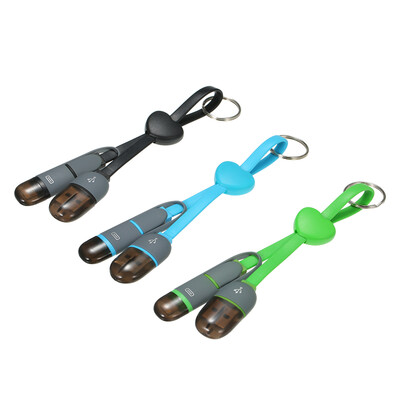 

USB Charging Cable 2 in 1 Charging Cable Micro USB Lightning Ports Mobile Phone Charger for iPhone Android Black