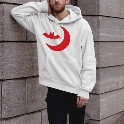 

Toponeto Mens Fashion Winter Solid Printed Long-sleeved Hooded SweatShirt Halloween Tops