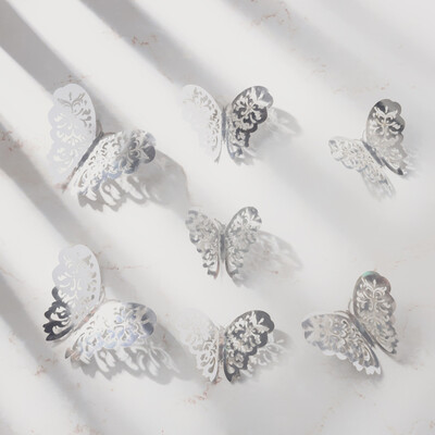 

JPGIF 12 Pcs 3D Hollow Wall Stickers Butterfly Fridge for Home Decoration New