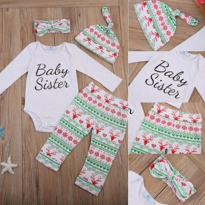 

Newborn Baby Girls Outfit Clothes Romper Jumpsuit Bodysuit Pants Hat Headband H