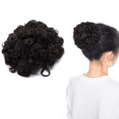 

Afro Bun Extension Puff Ponytail Chignon Hairpiece With Drawstring Afro Kinky Curly Wrap Messy Updo Synthetic For Women