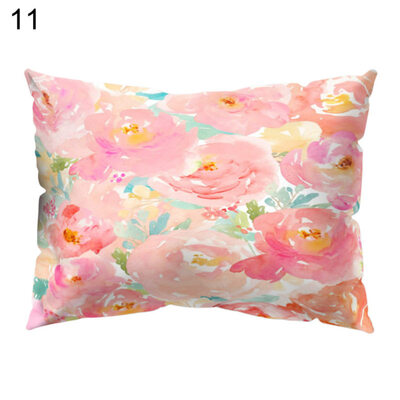 

Multicoloured Flower Printed Throw Pillow Case Cushion Cover Sofa Home Bed Decor
