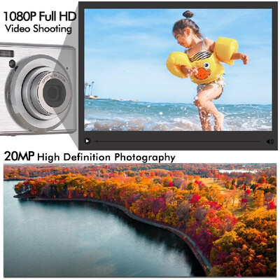 

Andoer 20MP 1080P Digital Camera FHD Video Camcorder with 2pcs Rechargeable Batteries 8X Optical Zoom Anti-shake 24inch LCD Scree