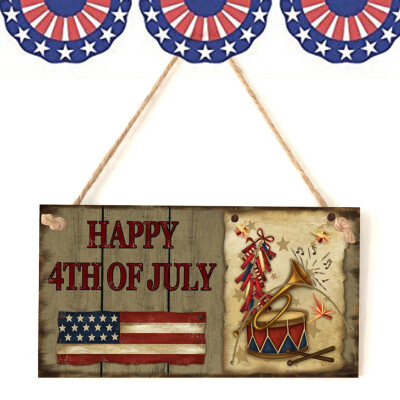 

Toponeto American 4th of July Independence Day Wooden Plaque Sign God Bless America