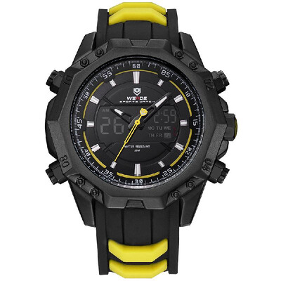 

WEIDE WH6406 Quartz Digital Electronic Watch Dual Time Alarm Week Second Minute Hour Display 3ATM Waterproof Timer Business Men Fa
